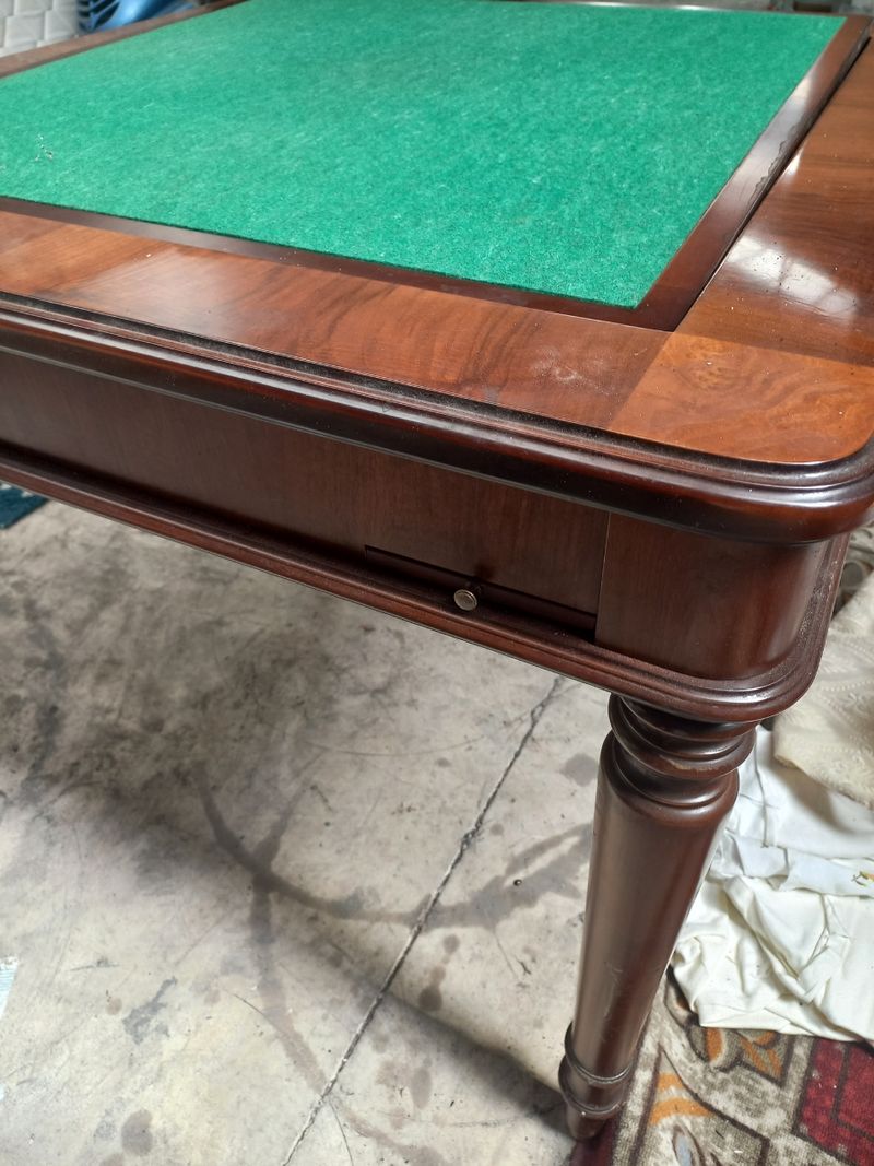 Mesa de juego antigua con tapete incluido — imagen 9