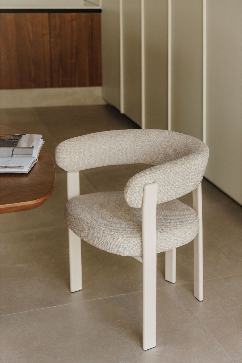 Silla de comedor SKLUM tapizada en borrego blanco