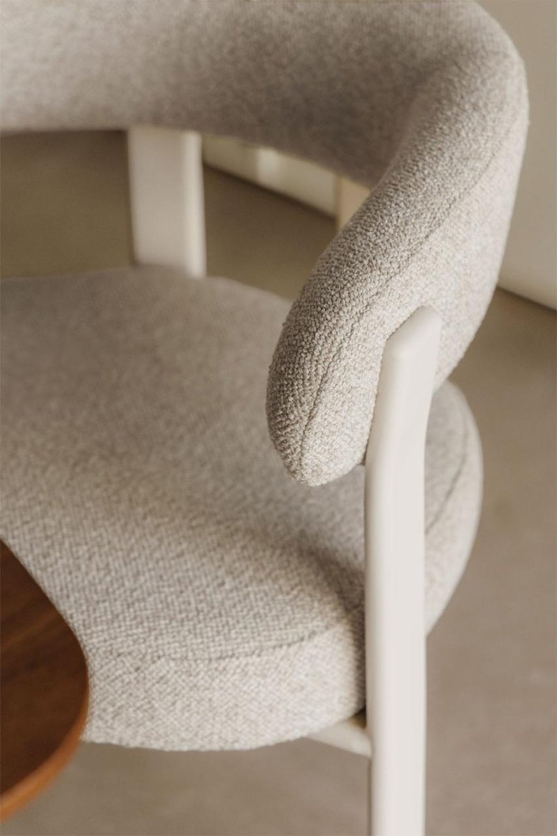 Silla de comedor SKLUM tapizada en borrego blanco — imagen 2