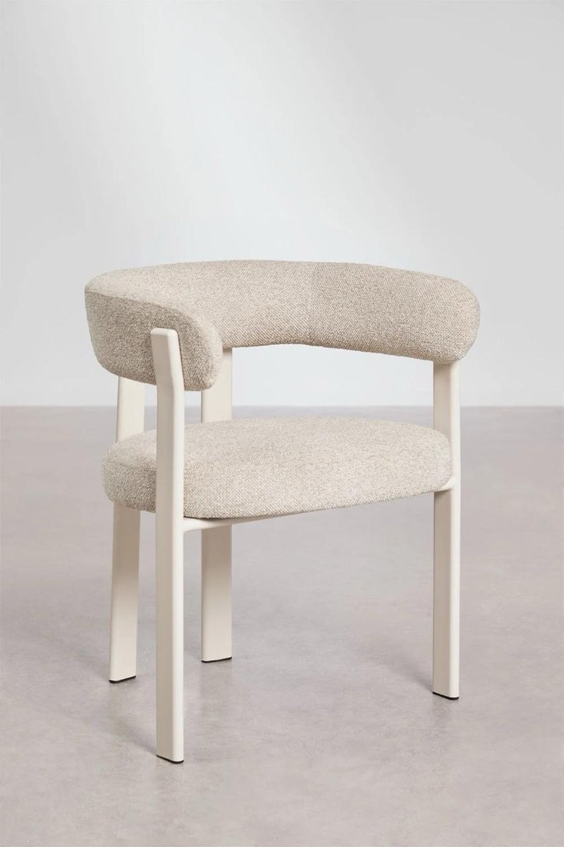 Silla de comedor SKLUM tapizada en borrego blanco — imagen 4