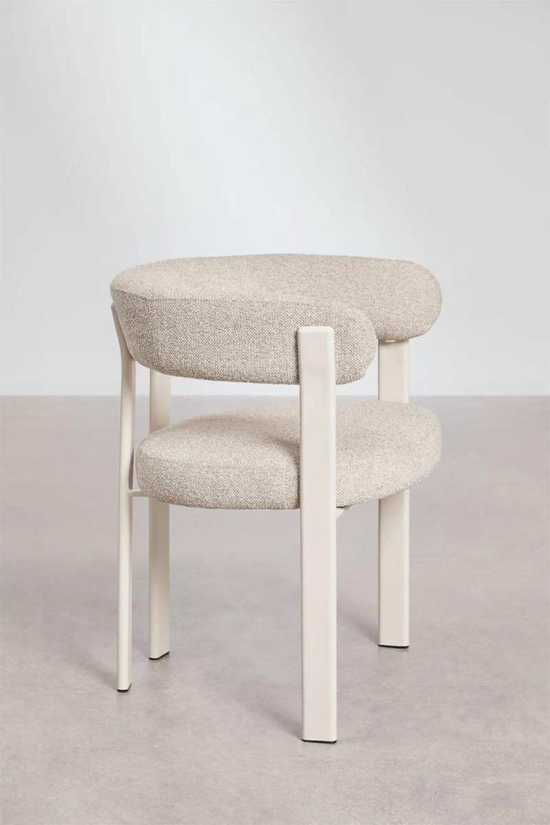 Silla de comedor SKLUM tapizada en borrego blanco — imagen 5