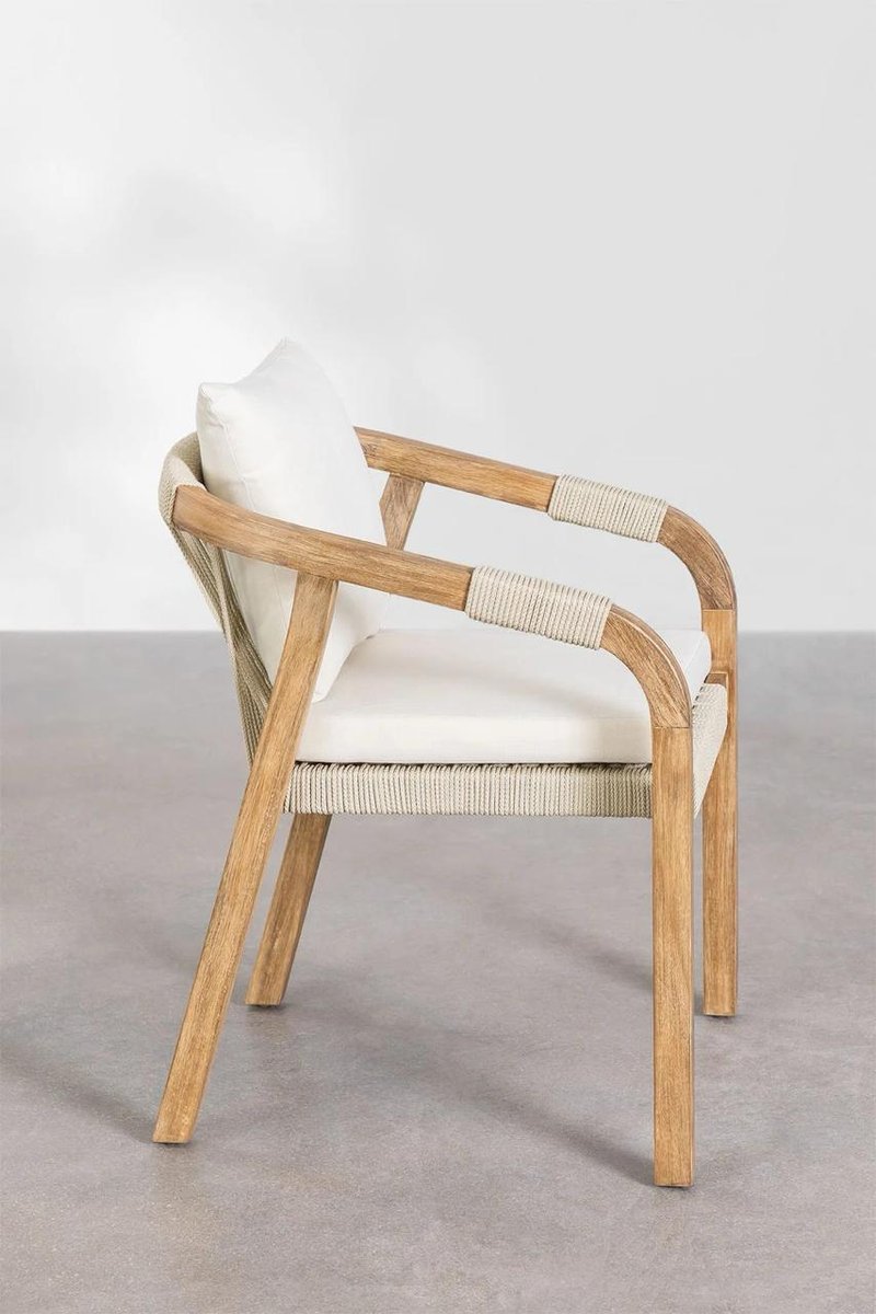 Silla de jardín SKLUM con estructura de madera y tapizado en tela — imagen 3