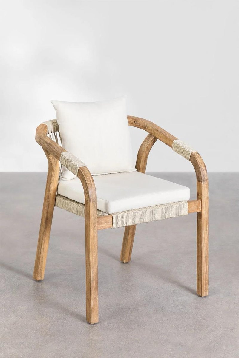 Silla de jardín SKLUM con estructura de madera y tapizado en tela — imagen 4