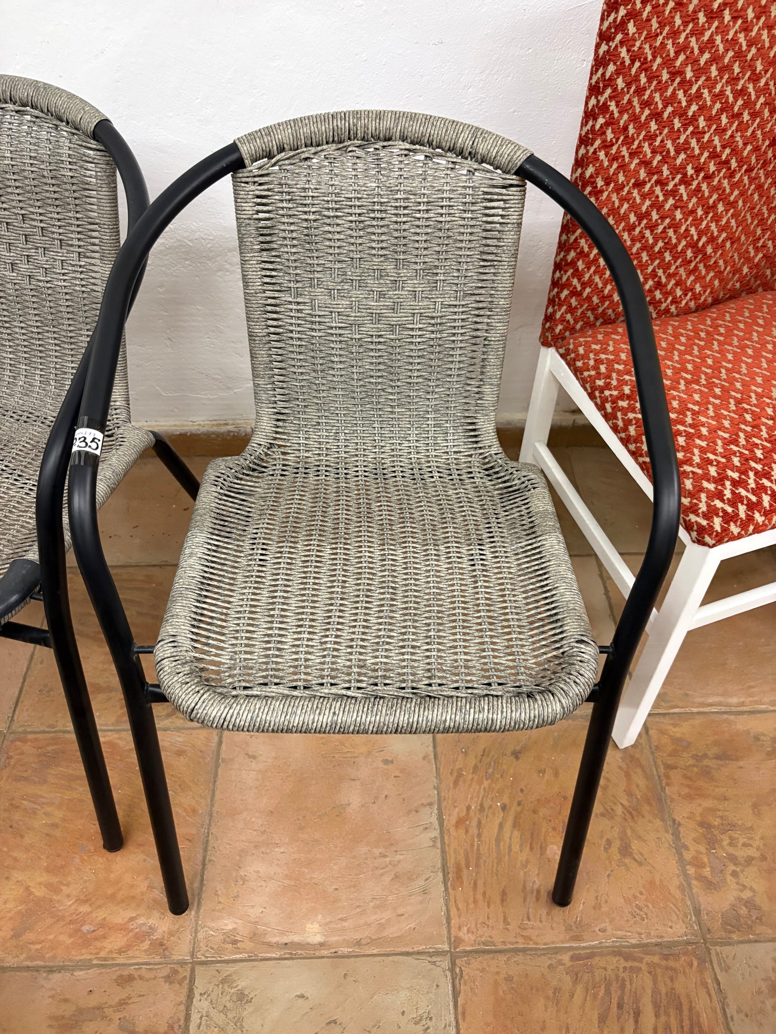 2 Sillas exterior mimbre gris — imagen 2