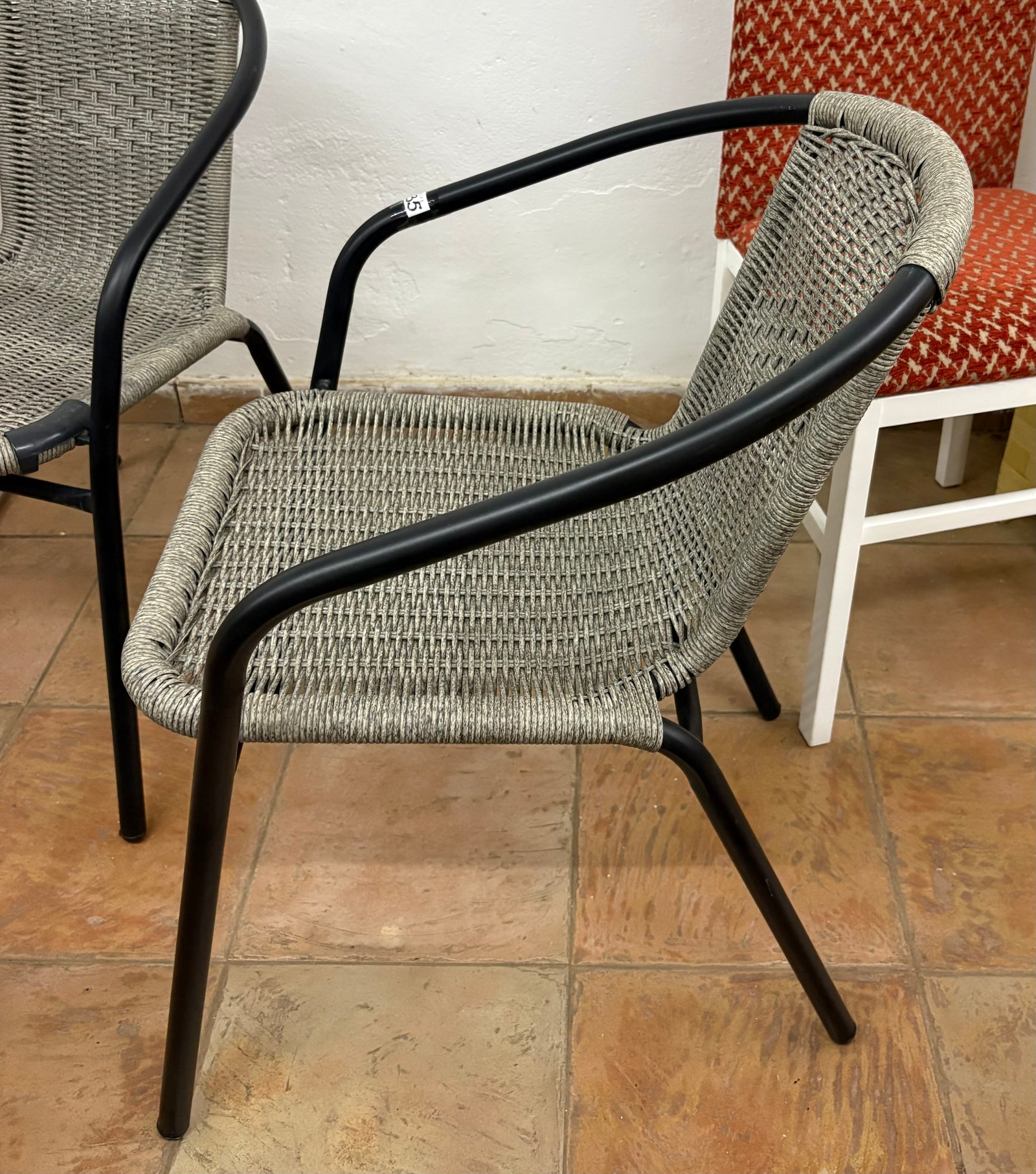 2 Sillas exterior mimbre gris — imagen 3