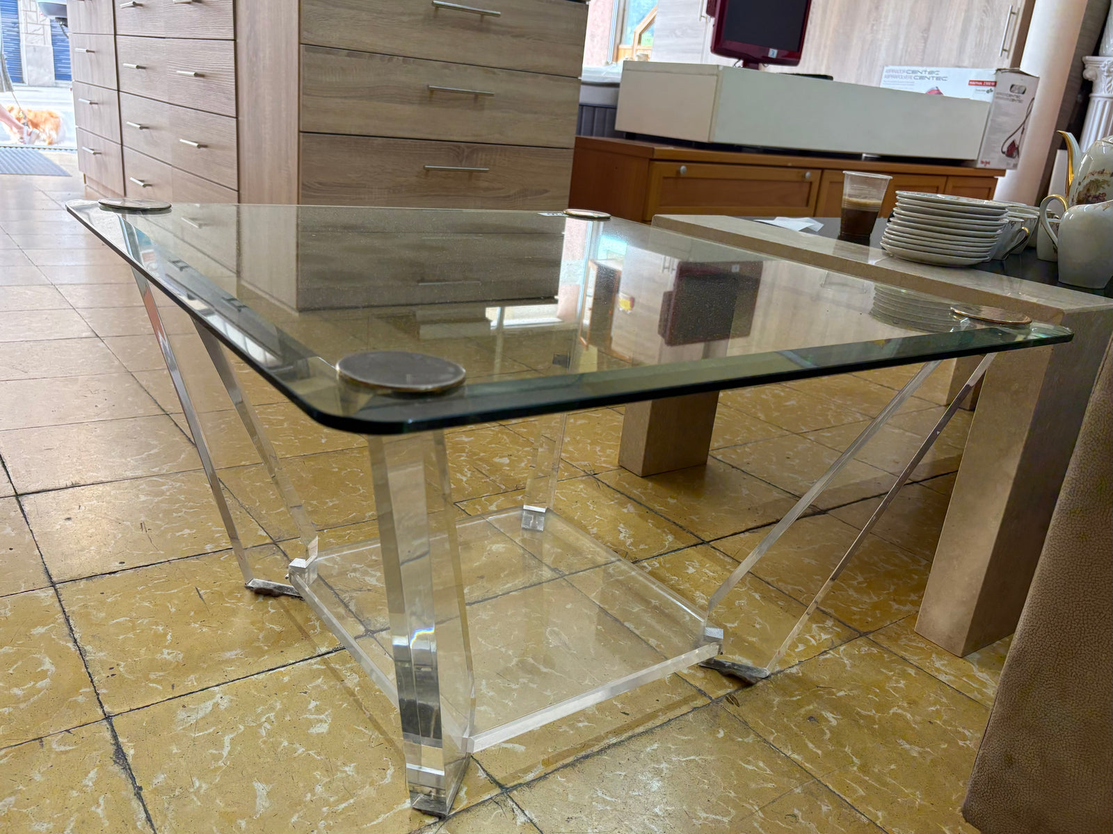 Mesita de cristal cuadrada — imagen 2