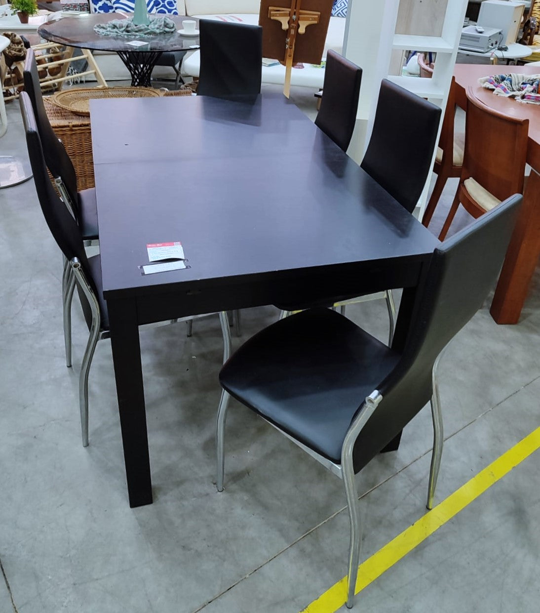 Mesa extensible "bjursta" y seis sillas