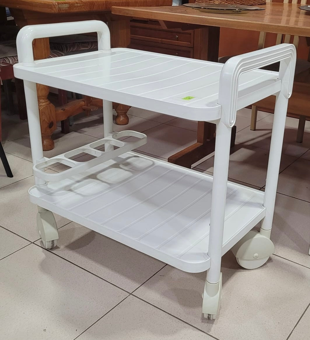 Carrito auxiliar blanco con ruedas — imagen 2