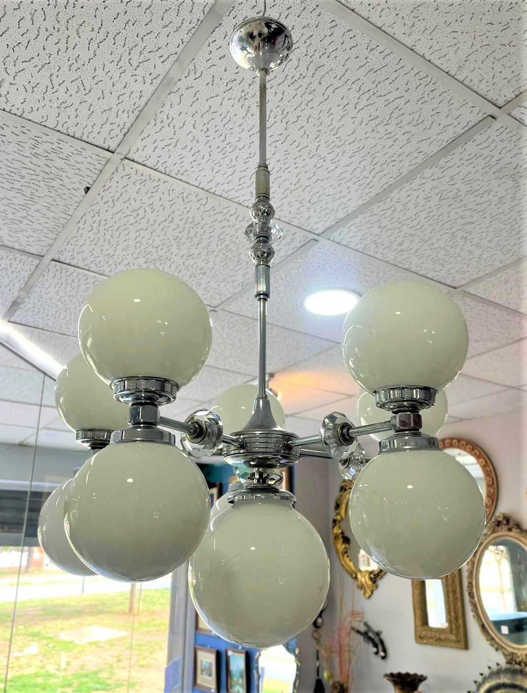 Lampara vintage 9 globos, italia 1960 — imagen 4