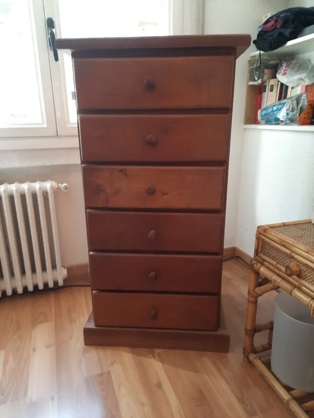Cajonera madera maciza 6 cajones