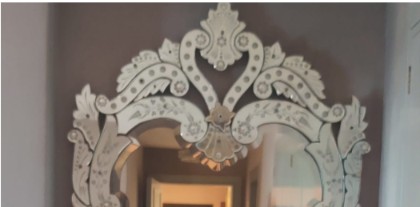 Espejo Veneciano XL de Cristal y Madera (Para Restaurar) — imagen 2