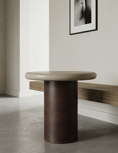 Mesa auxiliar SKLUM en mdf y acero como nueva — imagen 4