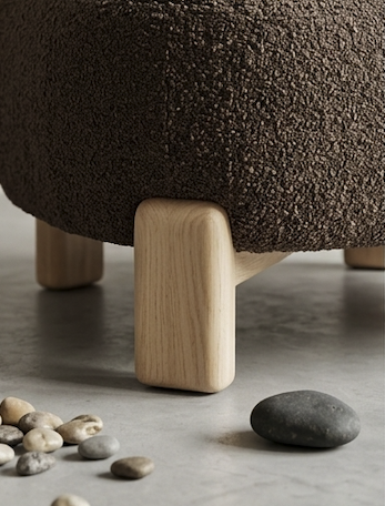 Butaca de sofá SKLUM tapizado en borreguito con patas de madera como nueva — imagen 6
