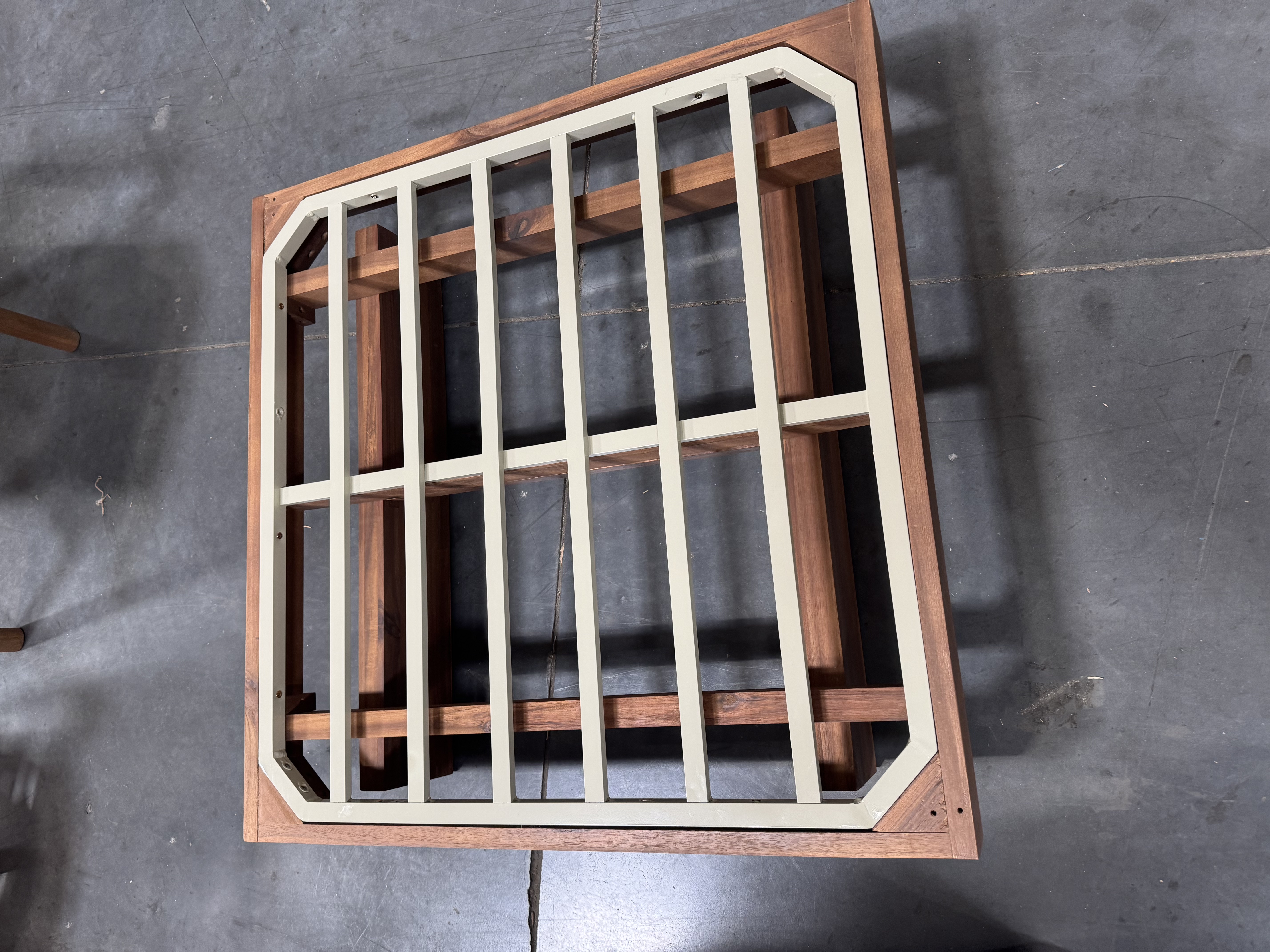 Puff / Módulo central SKLUM en madera de acacia y cojín desenfundable como nuevo — imagen 4