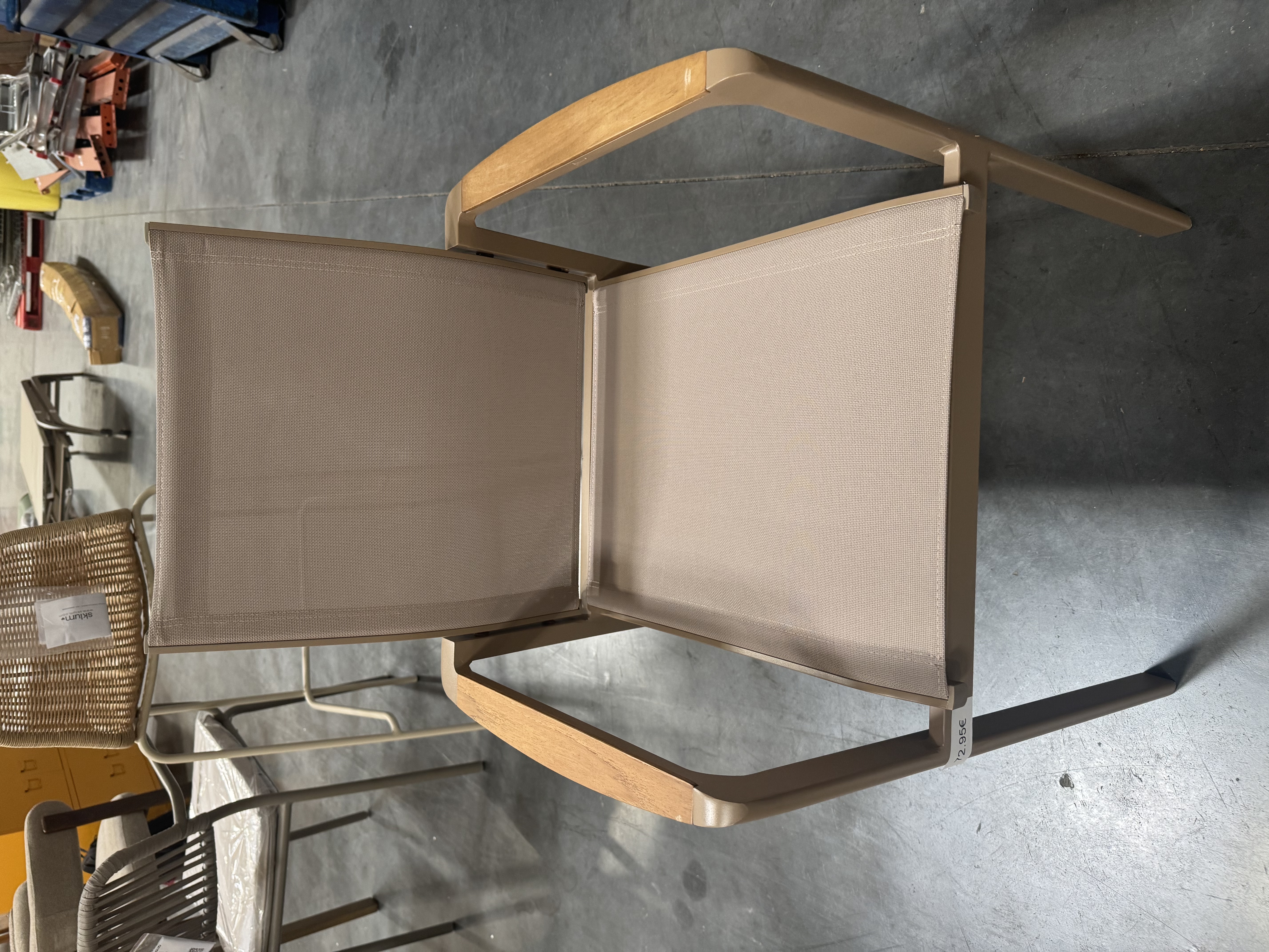 Silla de jardín con reposabrazos de aluminio y textileno