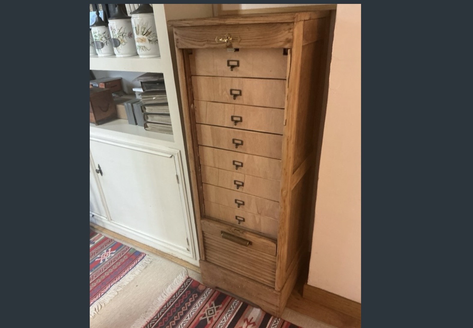 Mueble archivador madera antiguo años 1920 — imagen 7