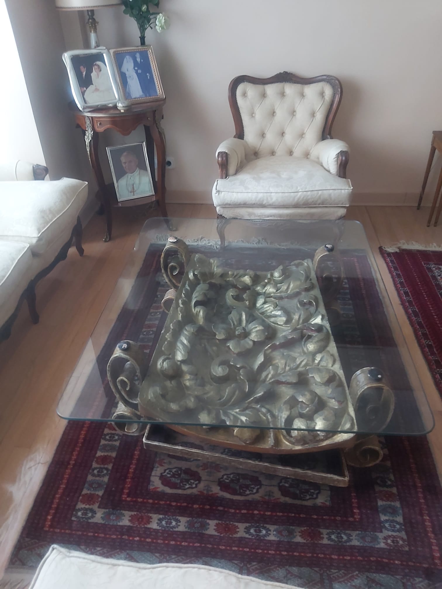 Mesa de Centro con Retablo Barroco Antiguo de Iglesia — imagen 2