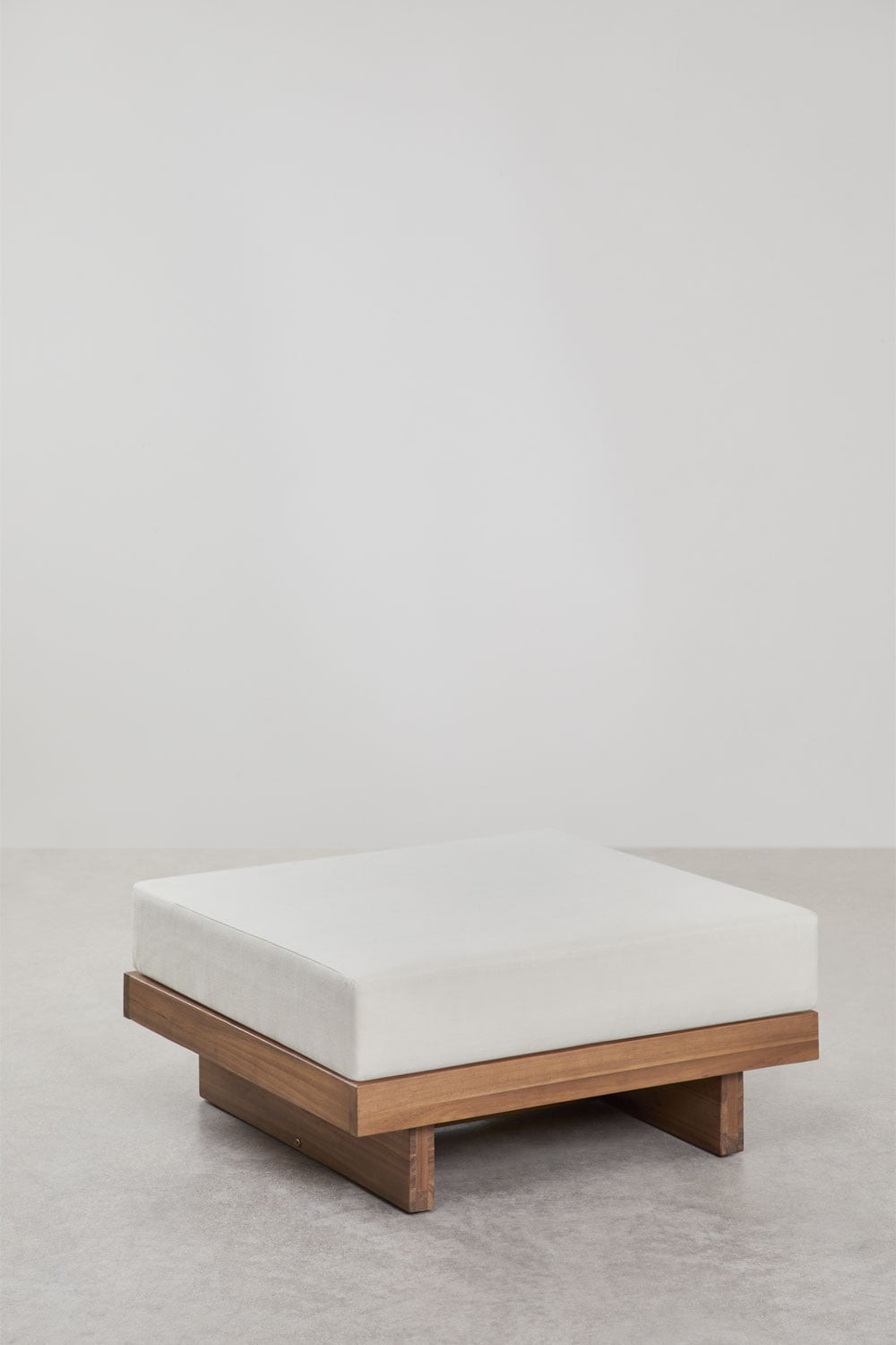 Puff / Módulo central SKLUM en madera de acacia y cojín desenfundable como nuevo — imagen 5