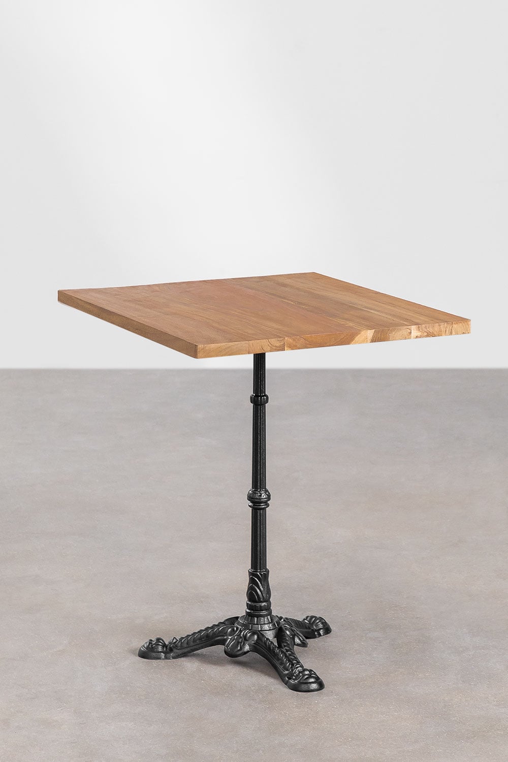 Mesa de bar SKLUM cuadrada en madera y hierro fundido como nueva