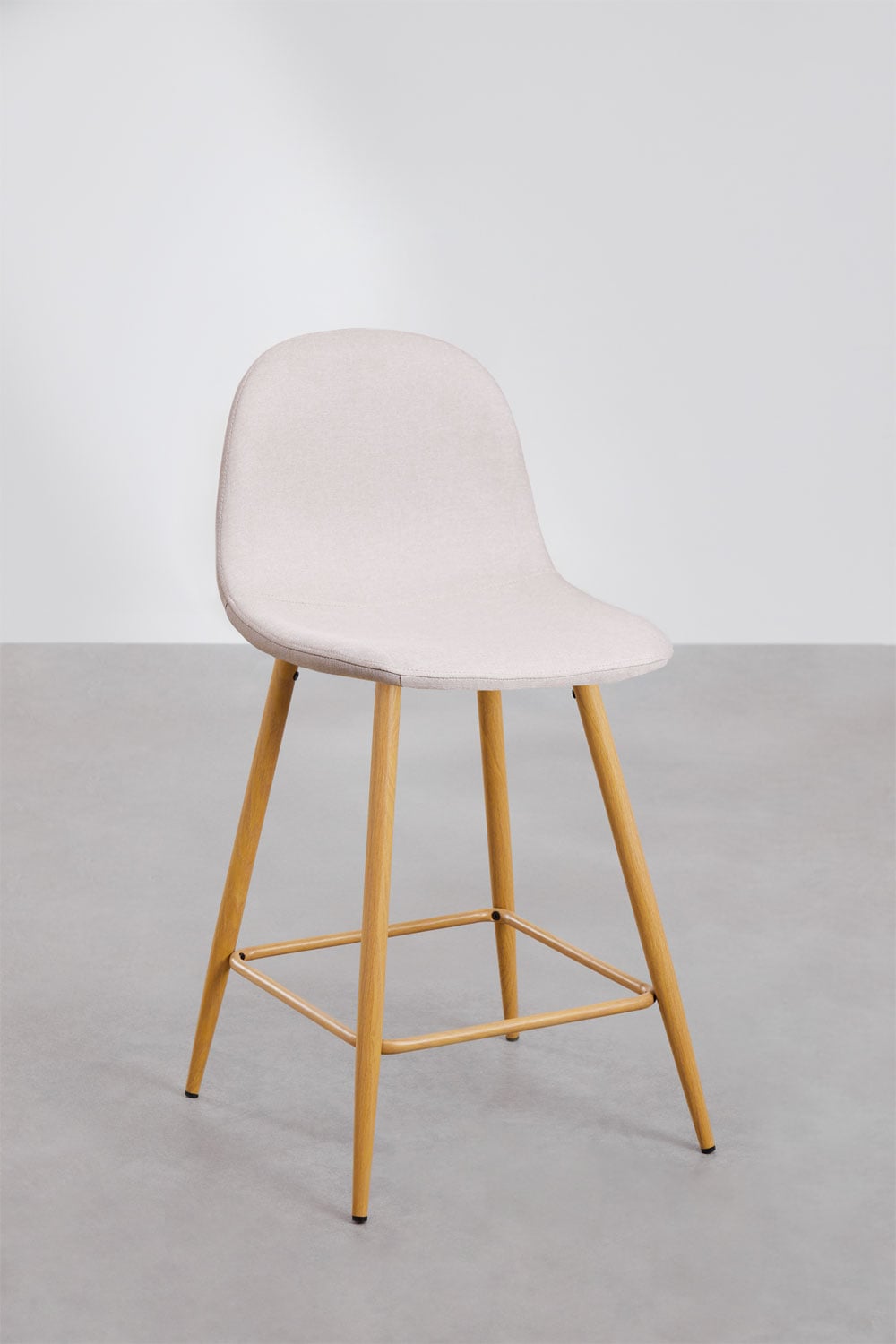 Pack de 2 taburetes altos SKLUM tapizado en tela con patas de madera como nuevo