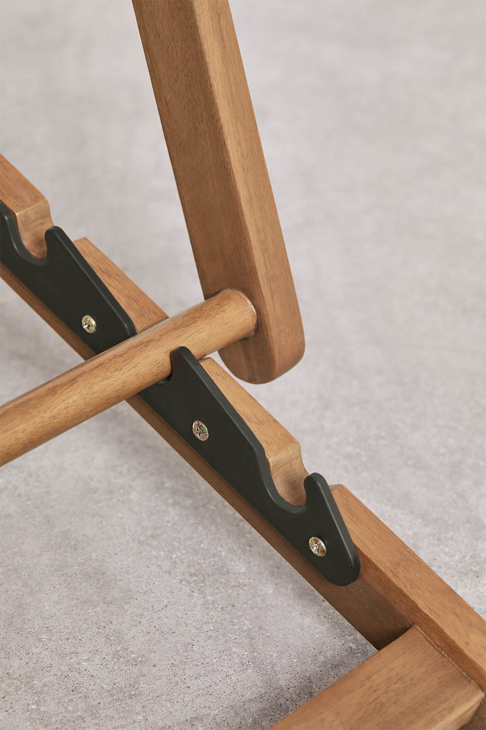 Pack de 2 hamacas plegables de madera de acacia con cojín Kardis — imagen 9