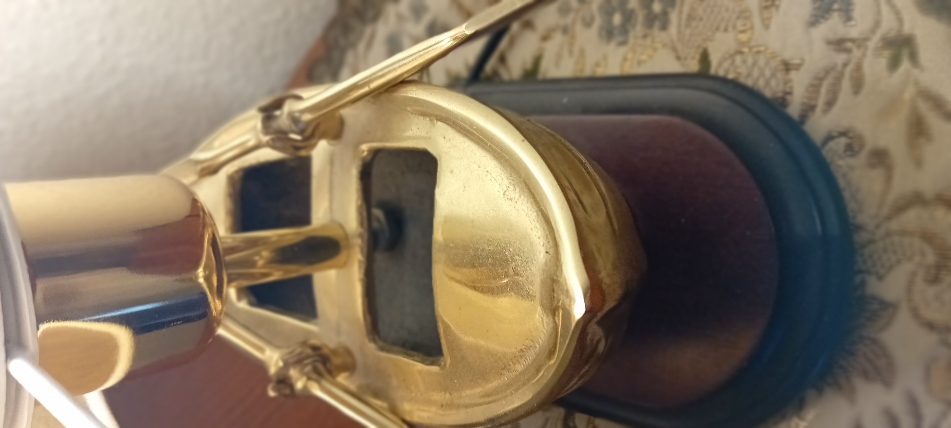 Lámpara de sobremesa velero con pantalla de mapa náutico dorado — imagen 4