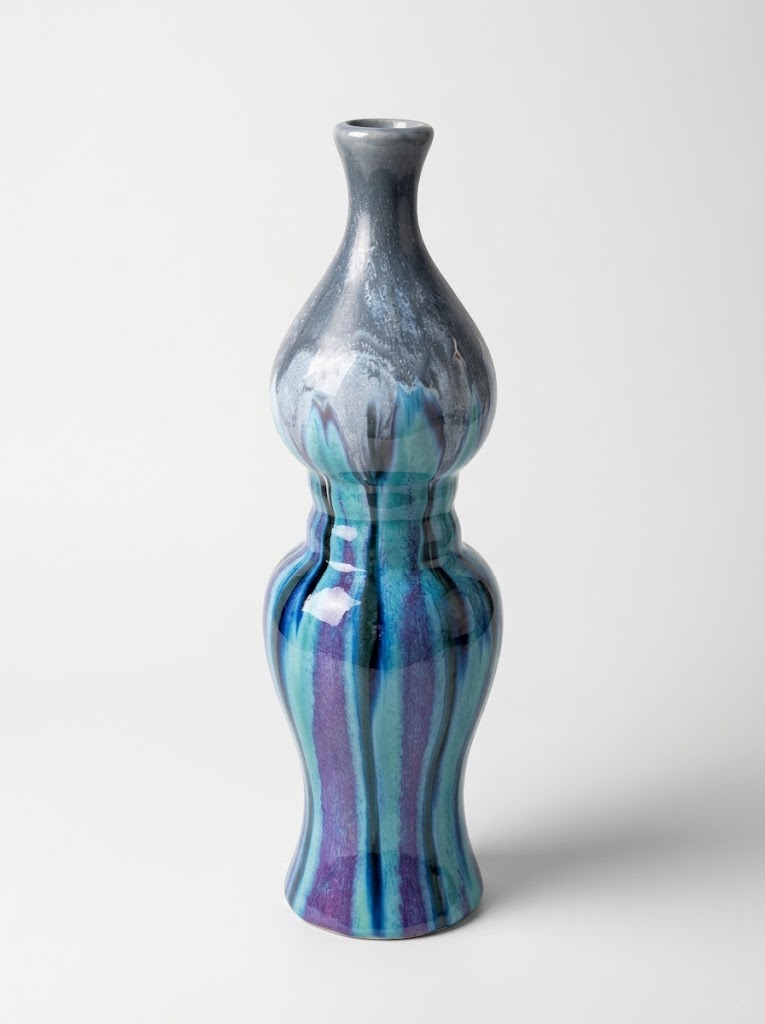 Jarrón azul de estilo boho