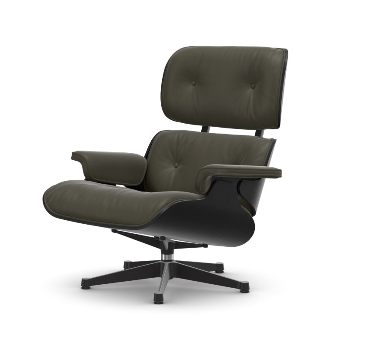 Sillón Eames piel Kaki
