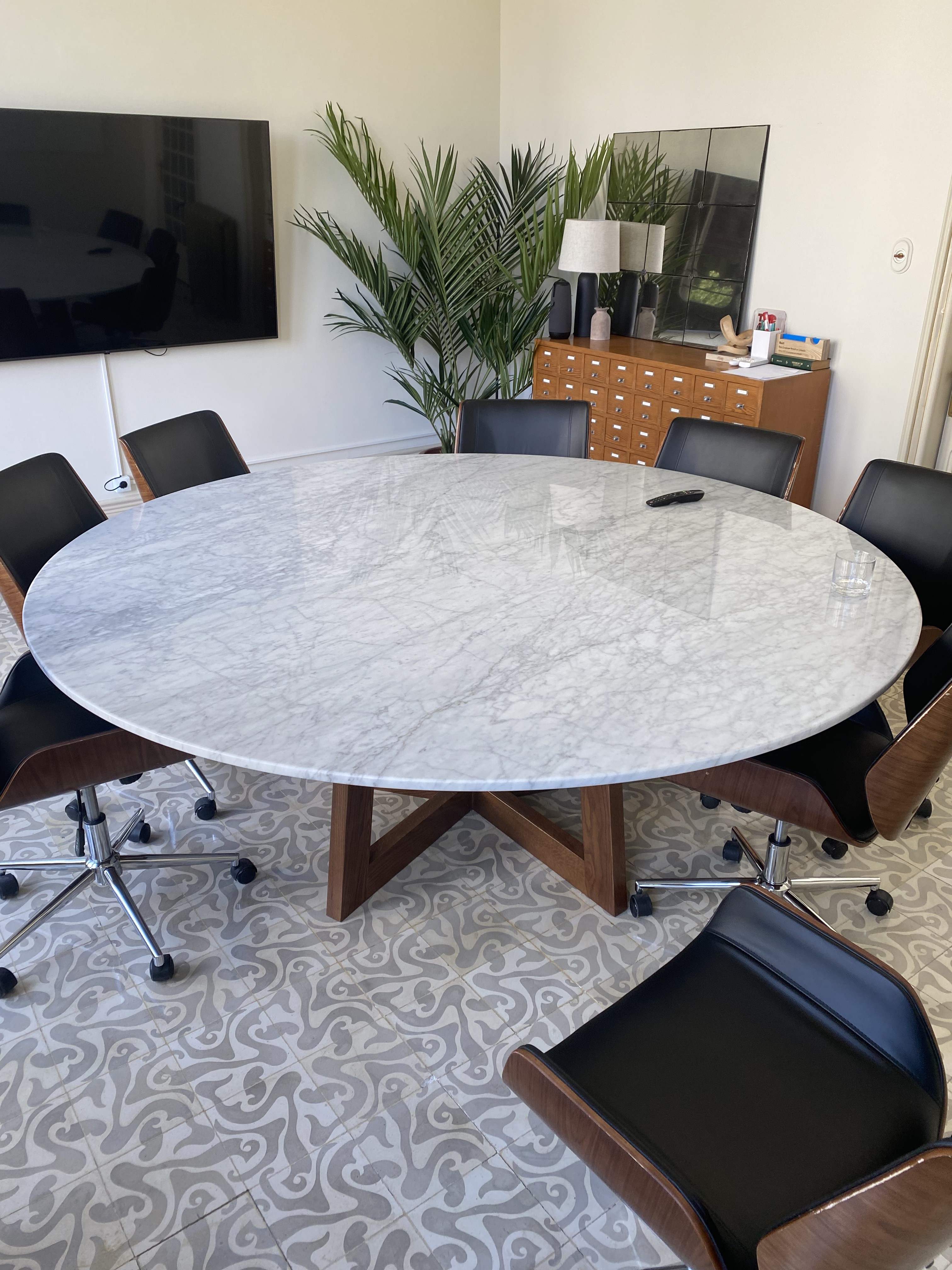 Mesa de Mármol Blanco 215cm