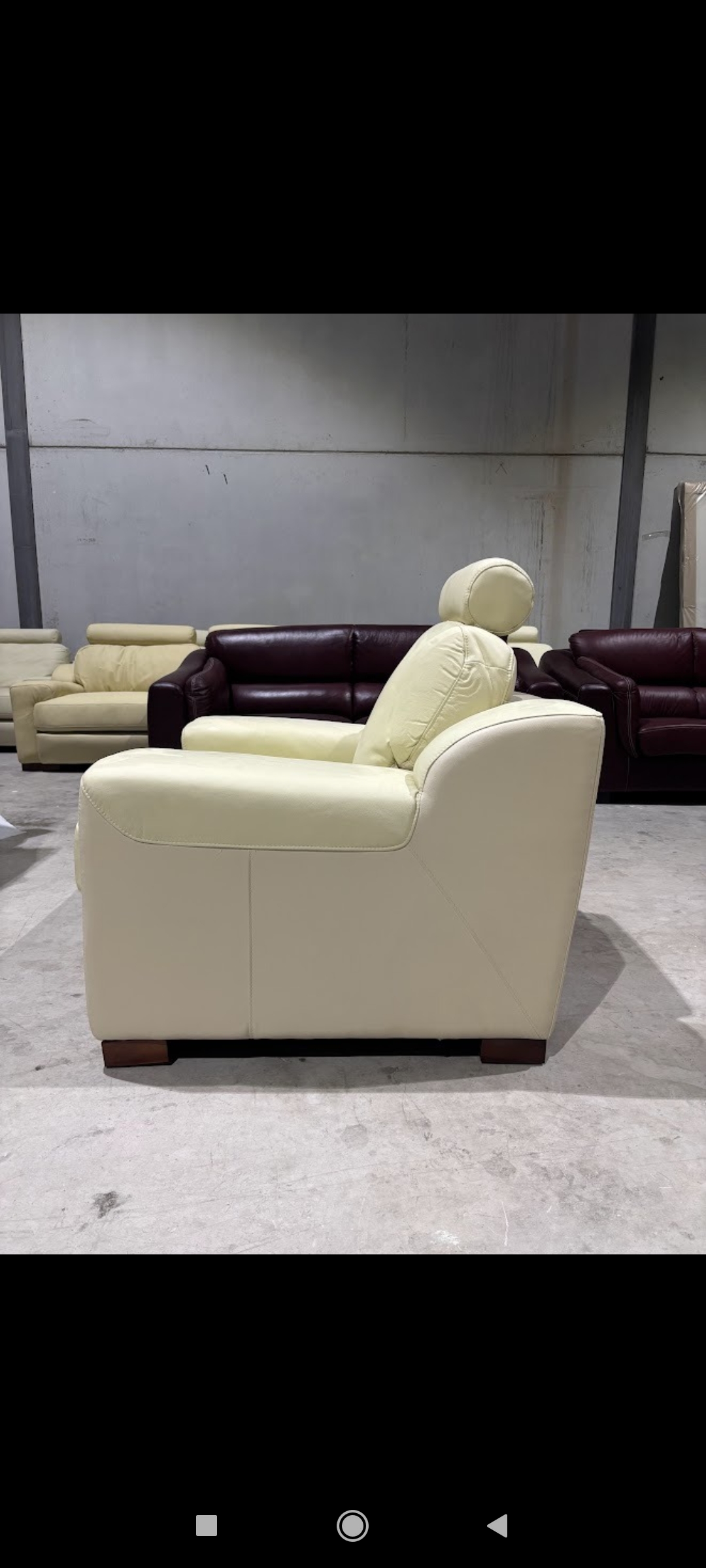 Sillón 1 plaza, cuero blanco, NUEVO — imagen 2