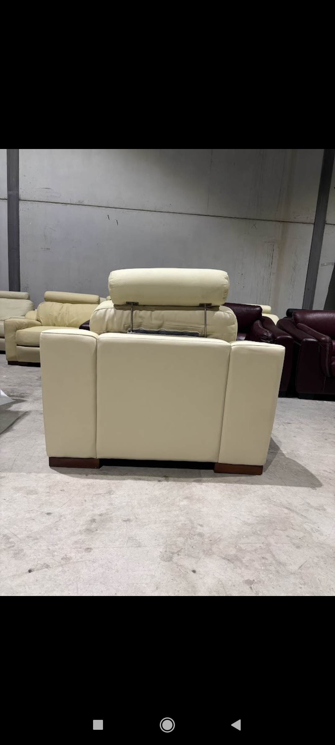 Sillón 1 plaza, cuero blanco, NUEVO — imagen 3