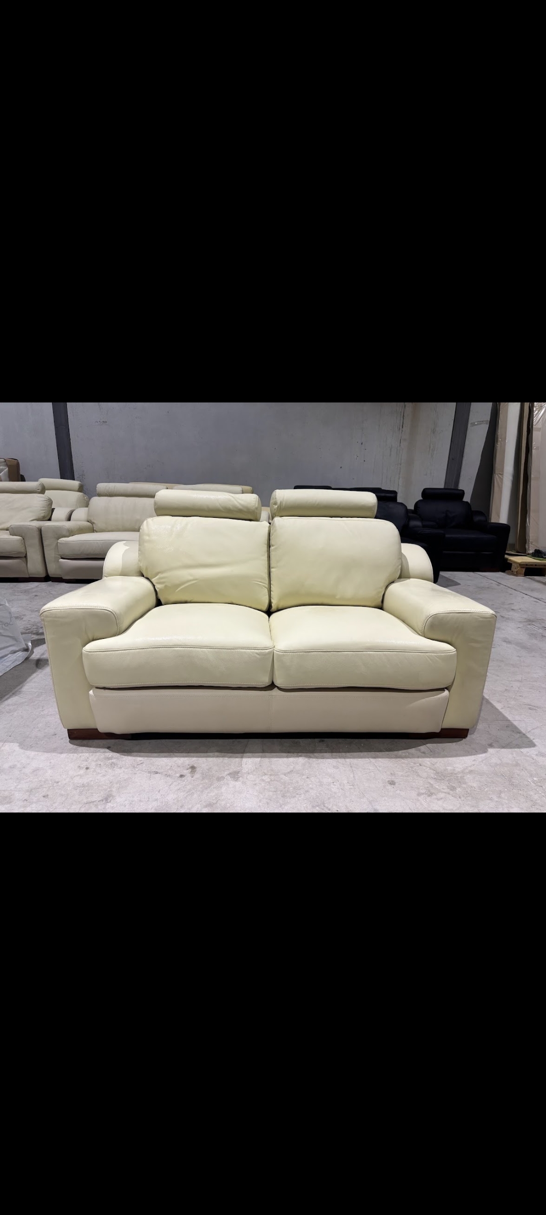 Sofá 2 plazas, cuero blanco, NUEVO