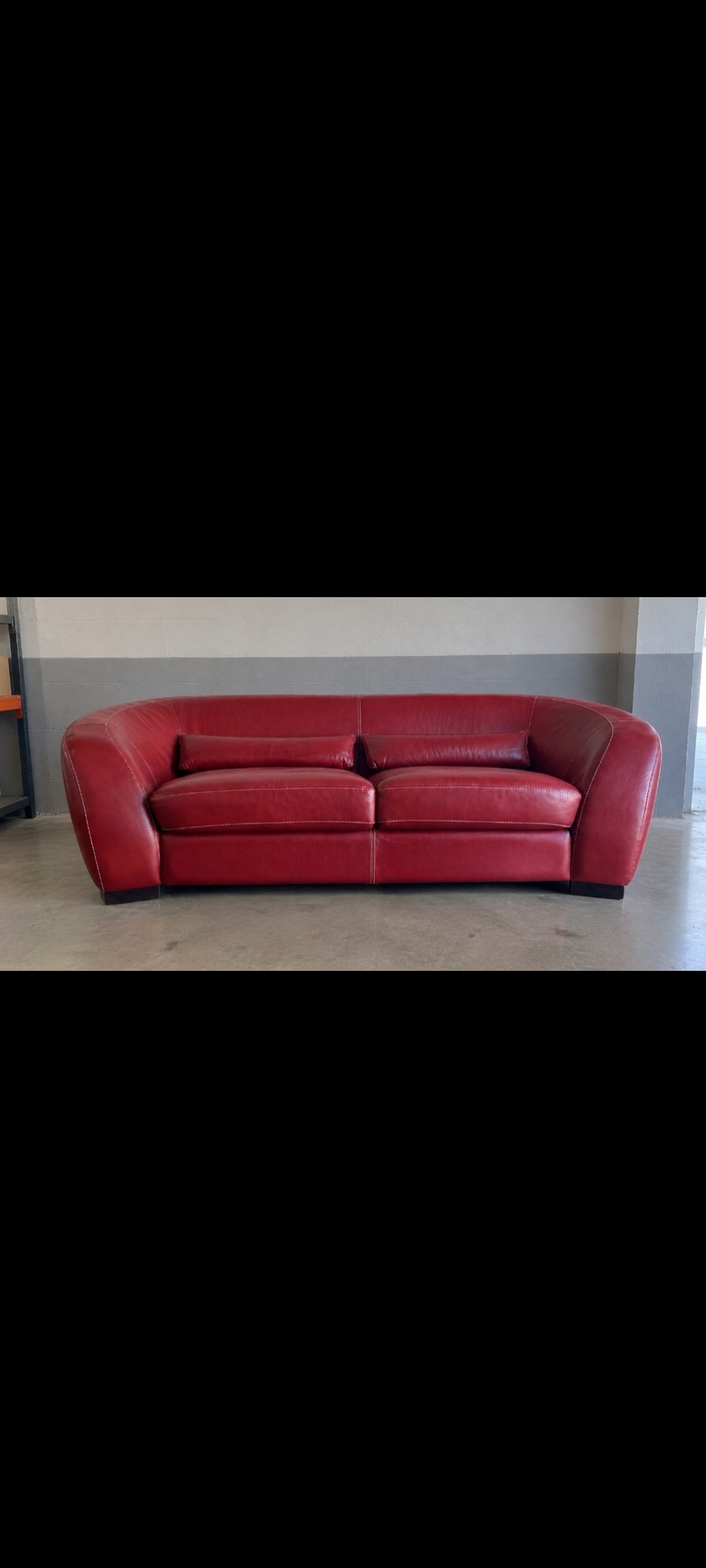 Sofá 3 plazas piel, rojo-granate NUEVO