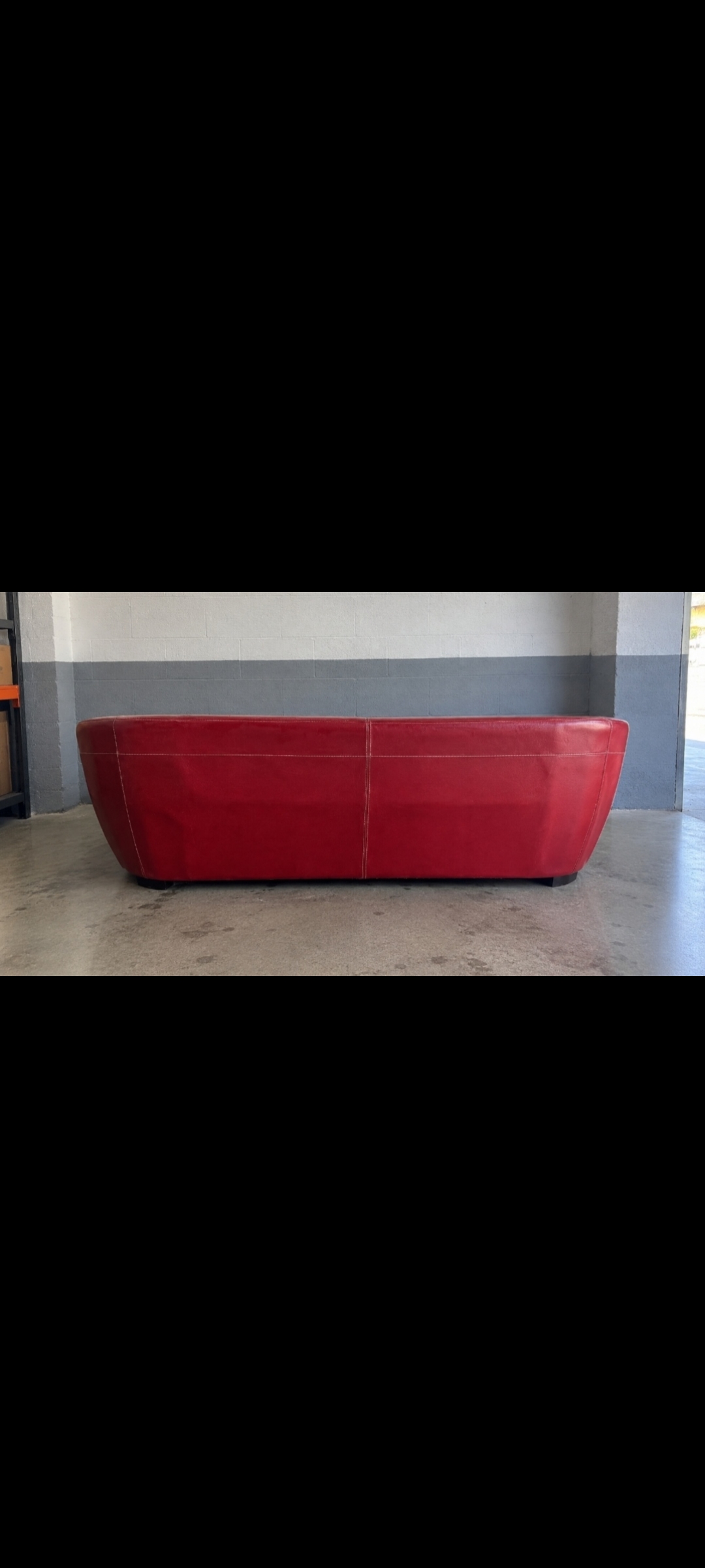 Sofá 3 plazas piel, rojo-granate NUEVO — imagen 2