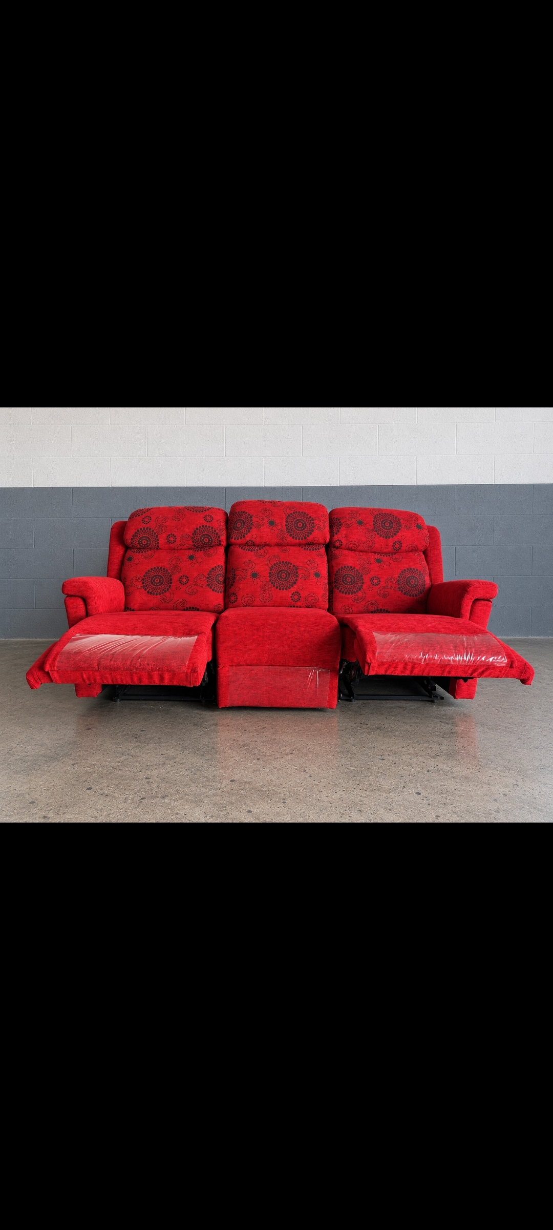 Sofá relax 3 plazas rojo, NUEVO — imagen 3