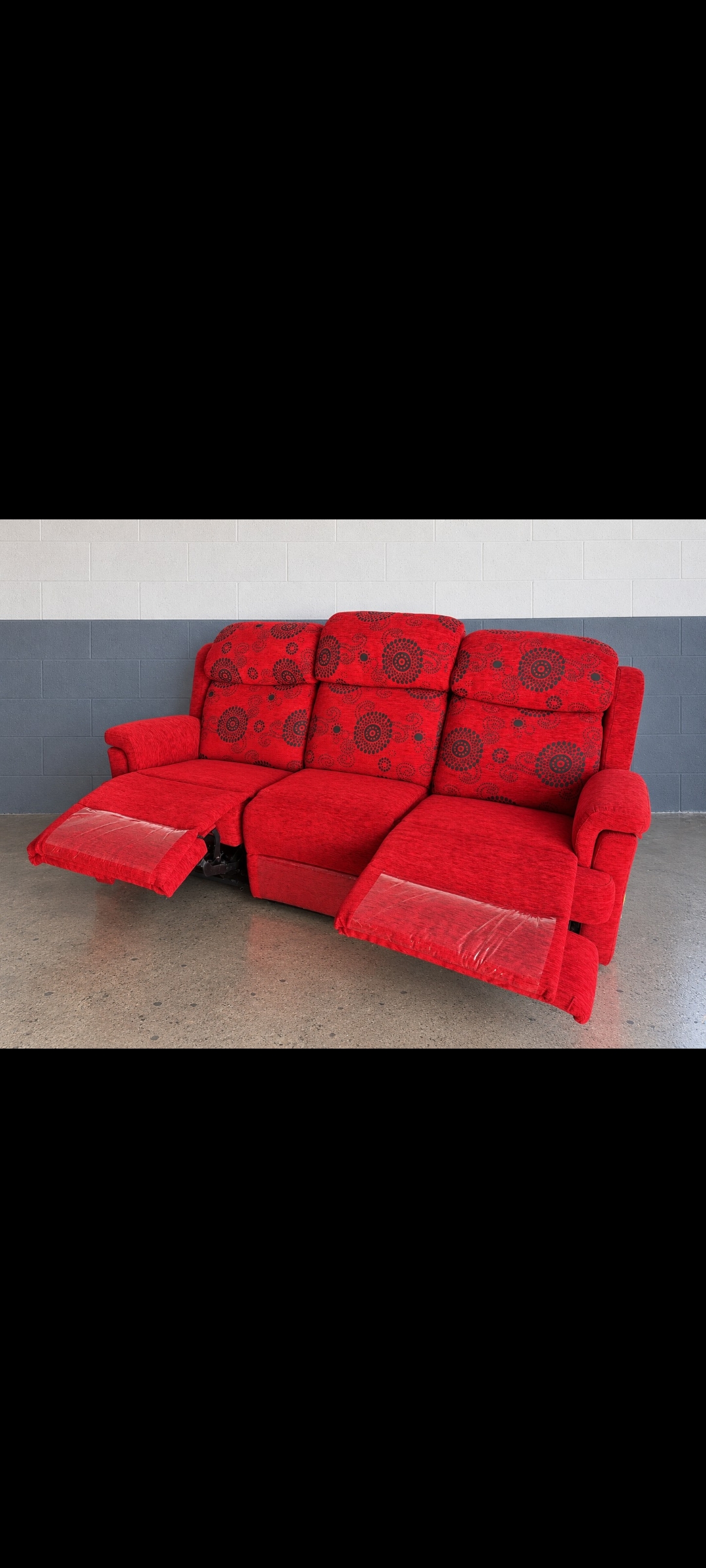 Sofá relax 3 plazas rojo, NUEVO — imagen 2