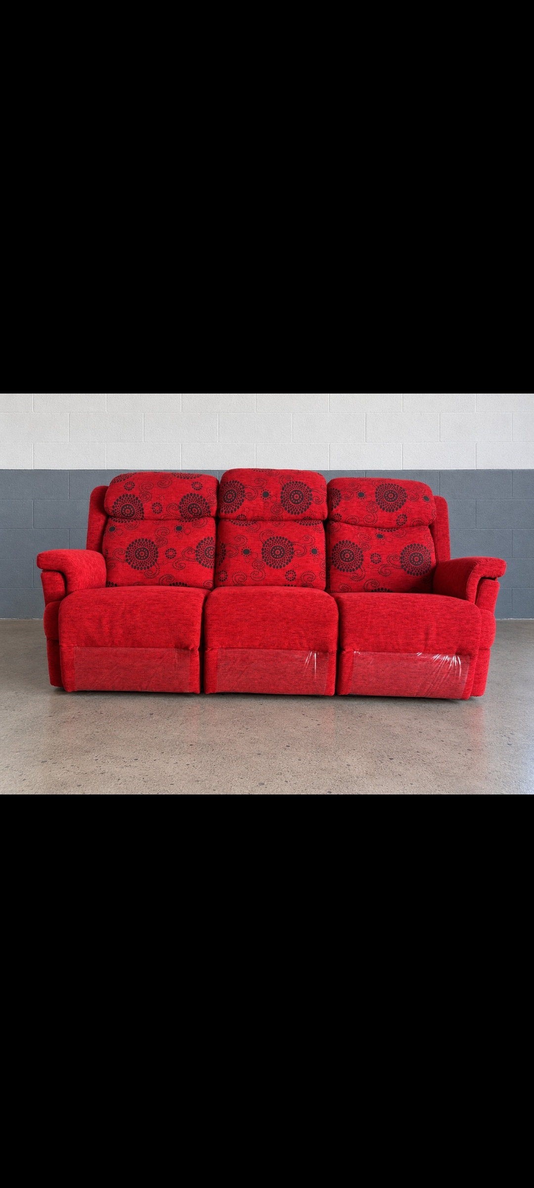 Sofá relax 3 plazas rojo, NUEVO