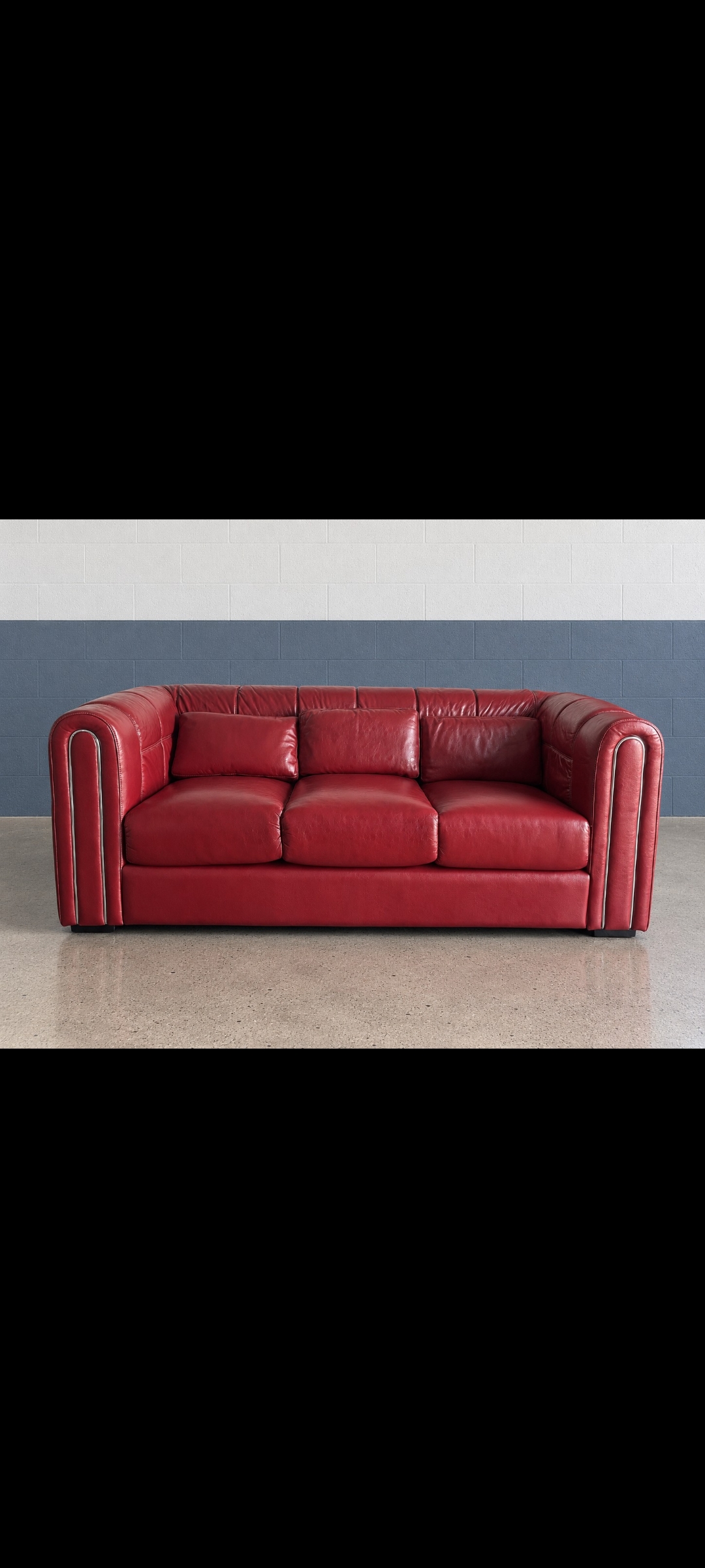 Sofá chesterfield piel rojo 3 plazas NUEVO