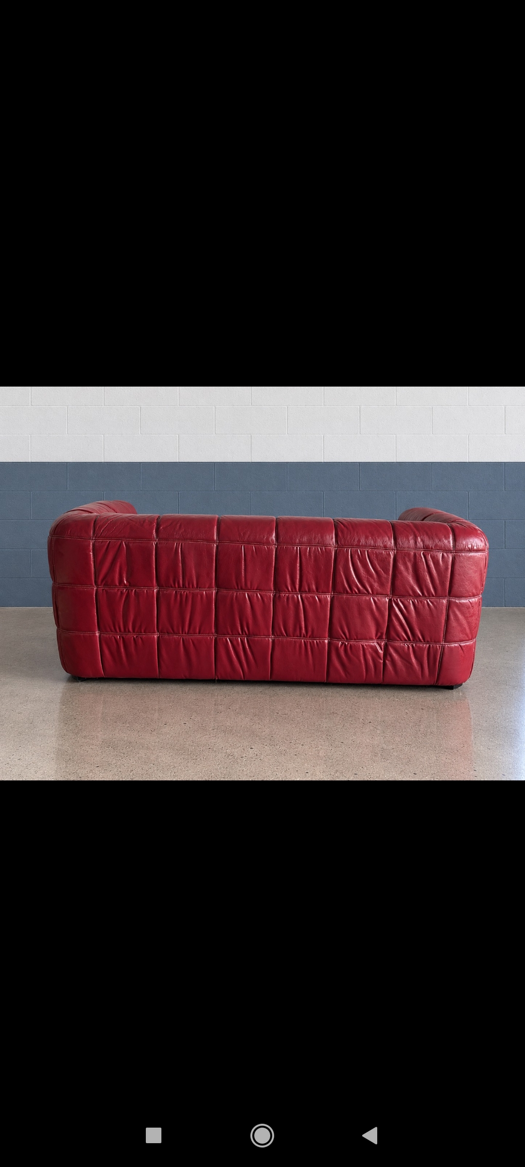 Sofá chesterfield piel rojo 3 plazas NUEVO — imagen 3
