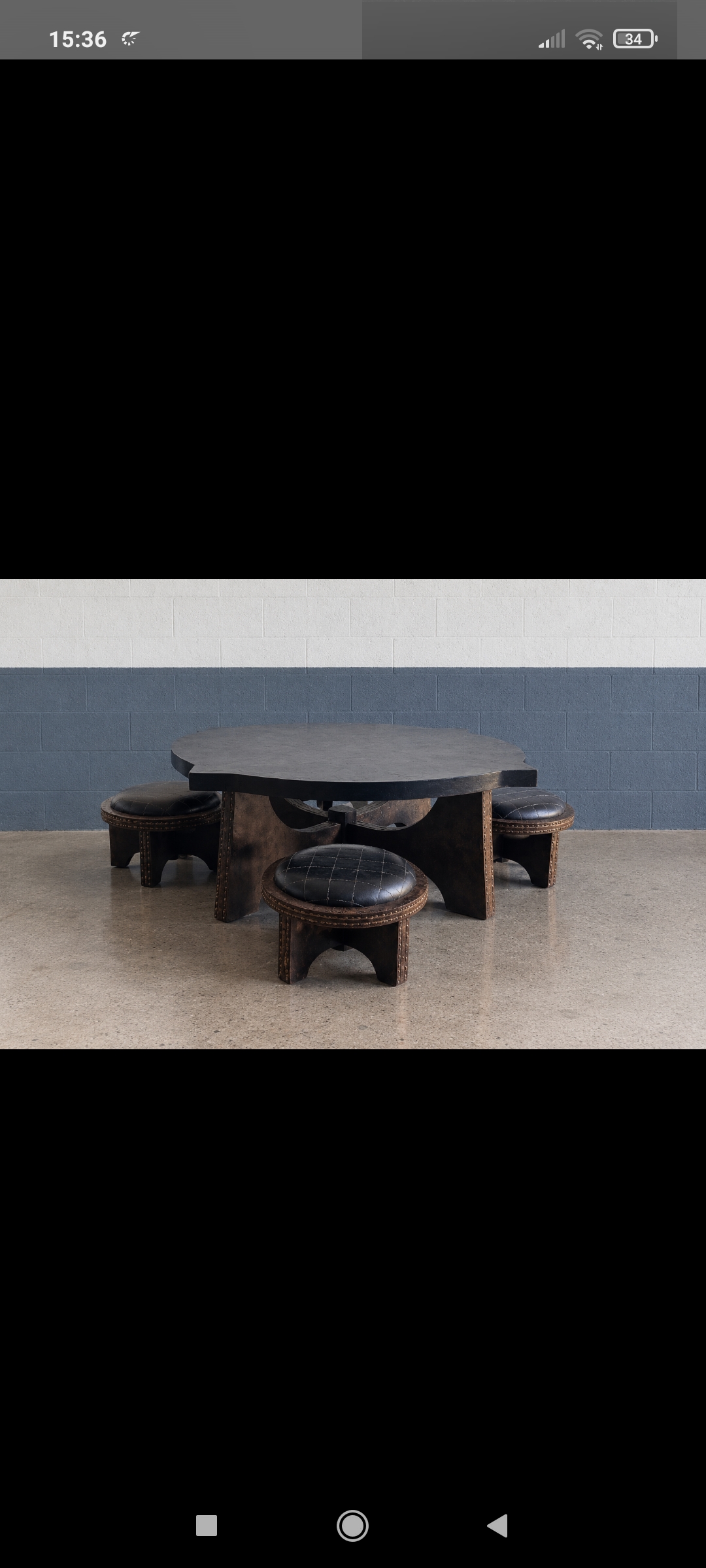 Mesa baja negra+ 4 sillas NUEVA