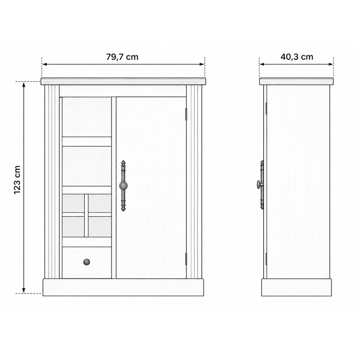 Bodeguero WESTMINSTER con puerta y cajón — imagen 4