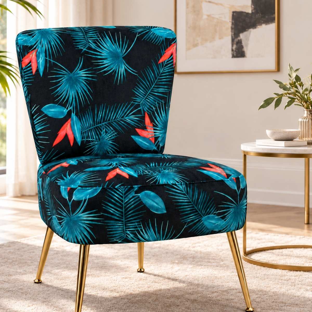 ButaButaca DARIA tapizada con estampado tropical