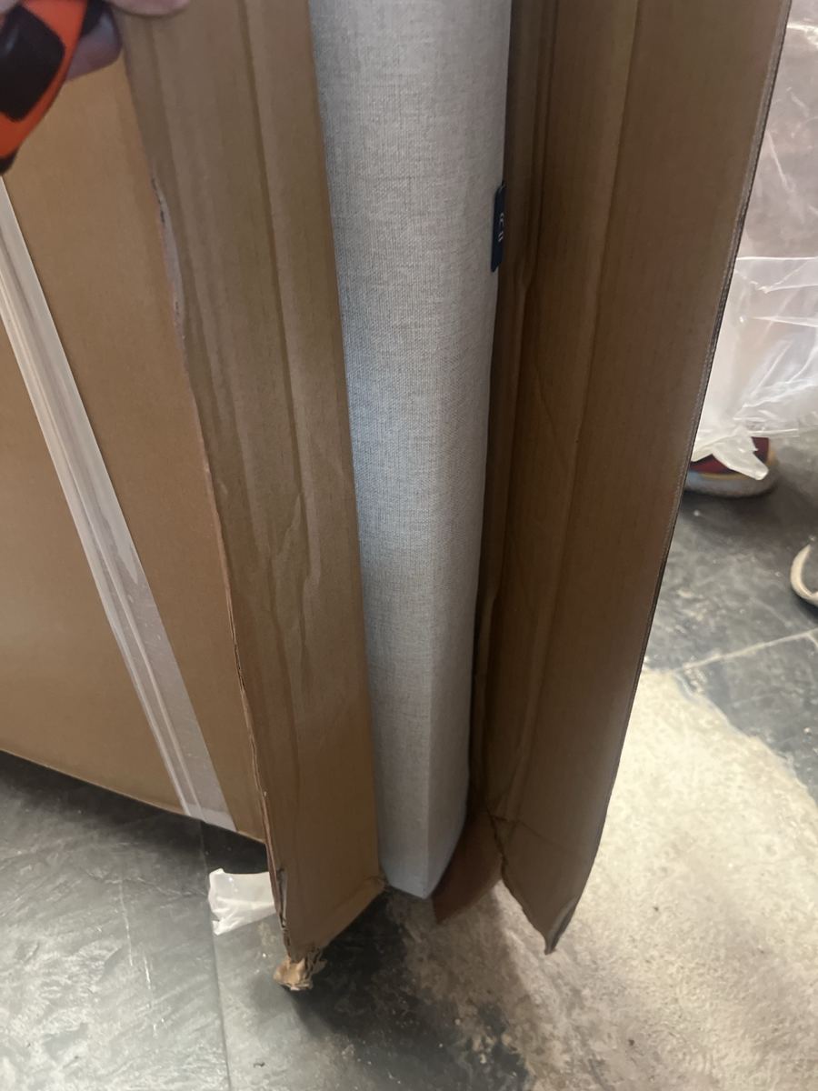 Cabecero tapizado gris