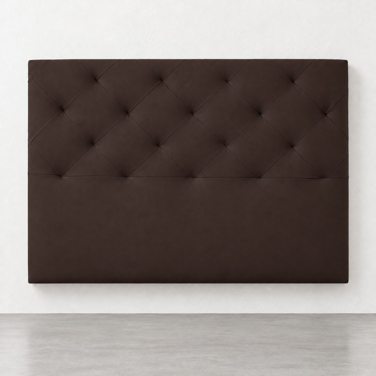 Cabecero tapizado TAU de polipiel chocolate para cama de 150 cm — imagen 2