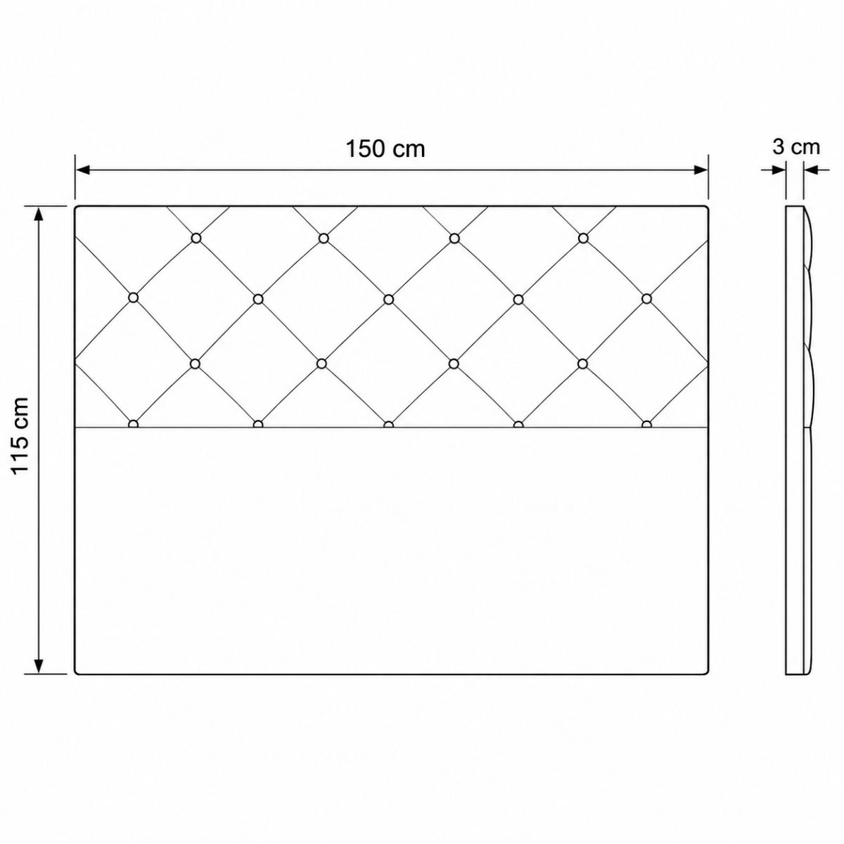 Cabecero tapizado TAU de polipiel chocolate para cama de 150 cm — imagen 4