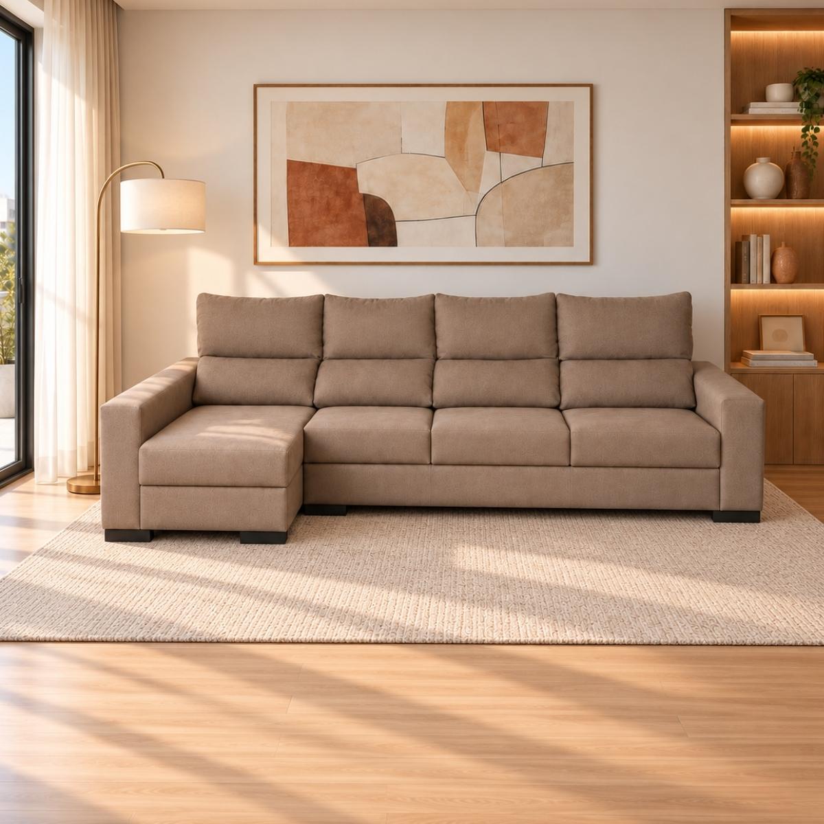 Chaiselongue TENERIFE izquierda 300 cm con arcón