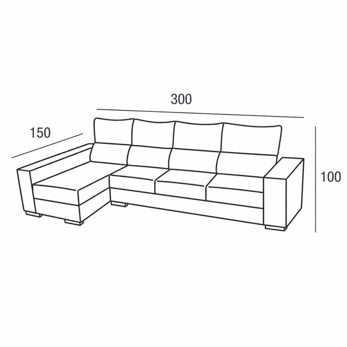 Chaiselongue TENERIFE izquierda 300 cm con arcón — imagen 6