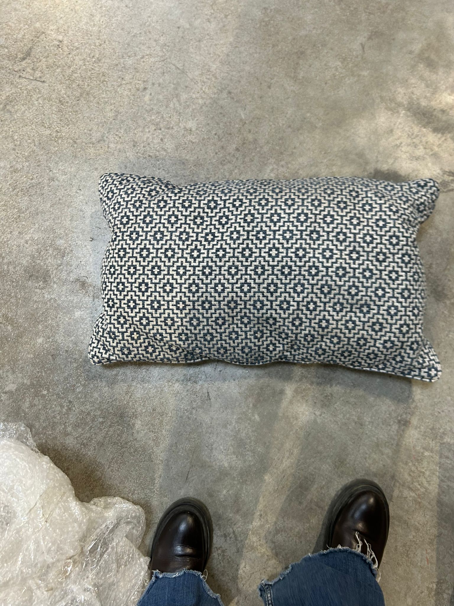 Cojín estampado azul