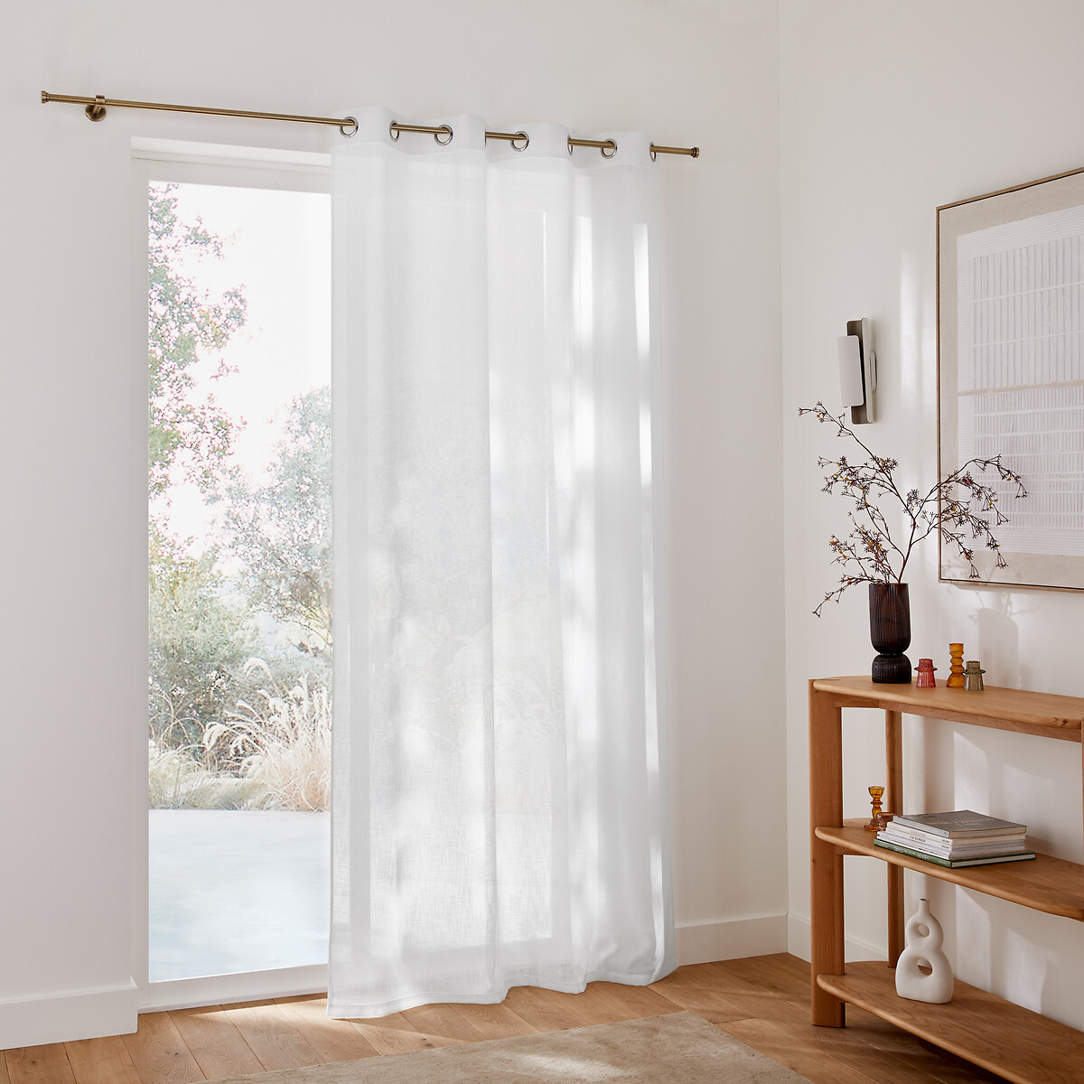 Cortinas lino color blanco crudo — imagen 2