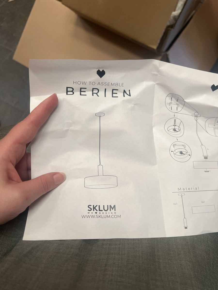 Lámpara colgante Sklum Berien negro mate y dorado — imagen 2